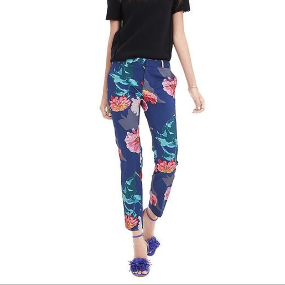 Banana Republic Floral Avery Crop Pant size 0